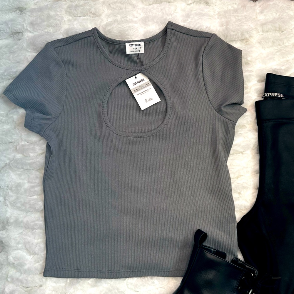 Grey Keyhole crop top BRAND NEW with tags!